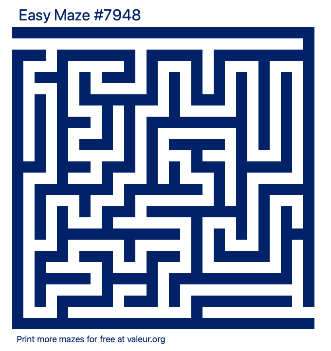 Free Printable Easy Maze number 7948