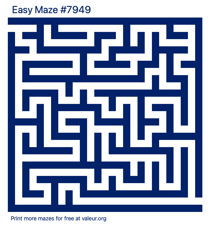 Free Printable Easy Maze number 7949