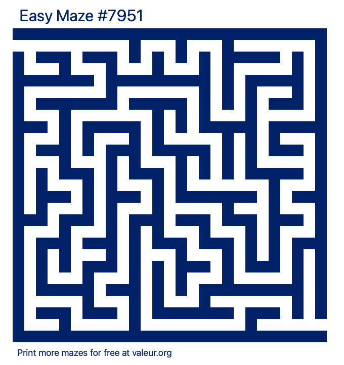 Free Printable Easy Maze number 7951