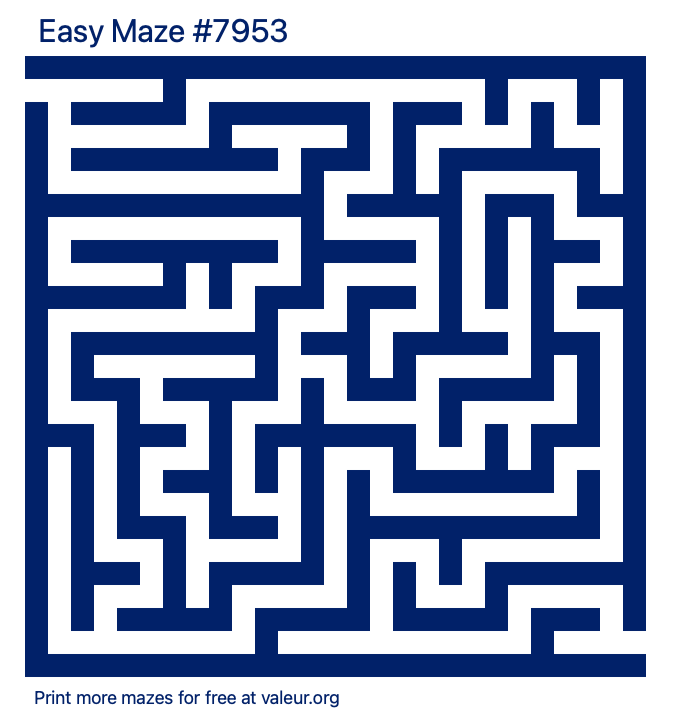 Free Printable Easy Maze number 7953