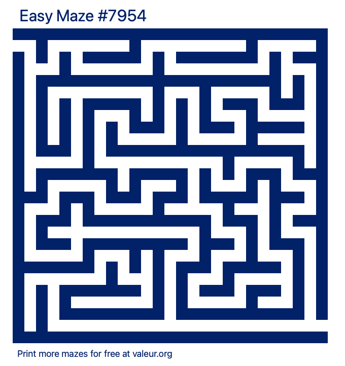 Free Printable Easy Maze number 7954