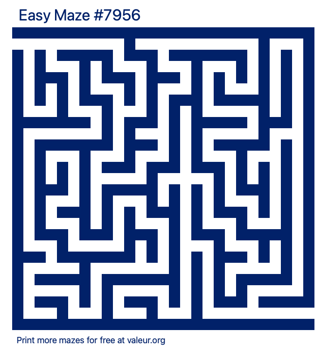 Free Printable Easy Maze number 7956