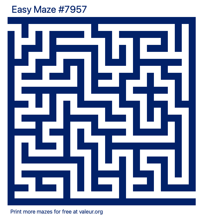 Free Printable Easy Maze number 7957