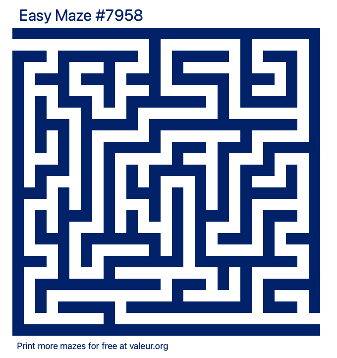 Free Printable Easy Maze number 7958