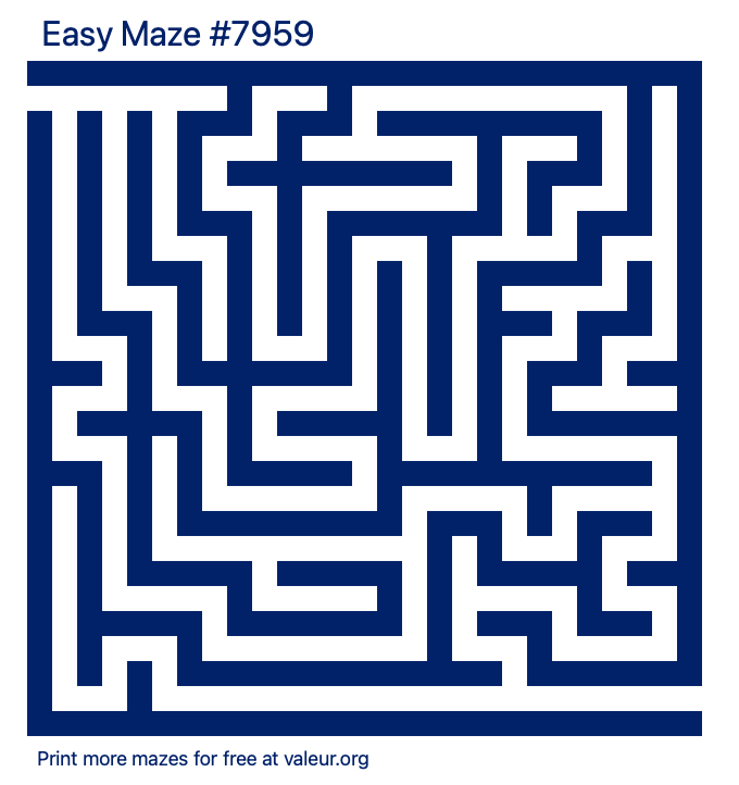 Free Printable Easy Maze number 7959