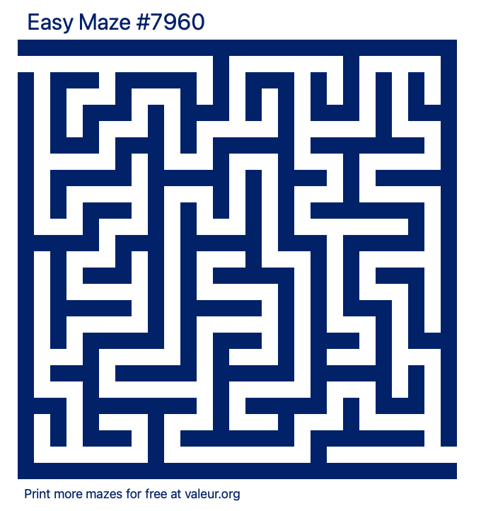 Free Printable Easy Maze number 7960