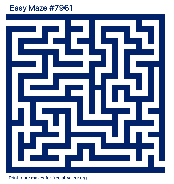 Free Printable Easy Maze number 7961