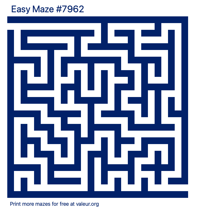 Free Printable Easy Maze number 7962