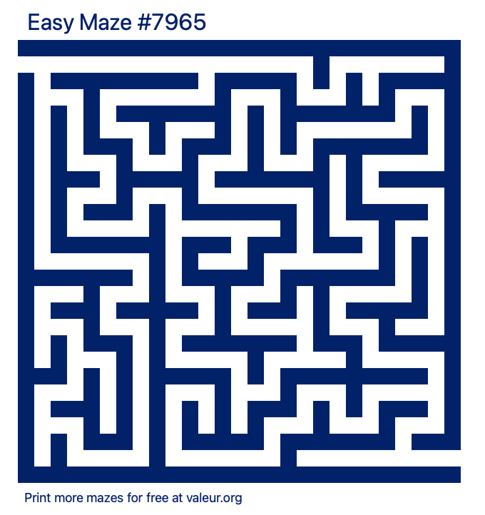 Free Printable Easy Maze number 7965