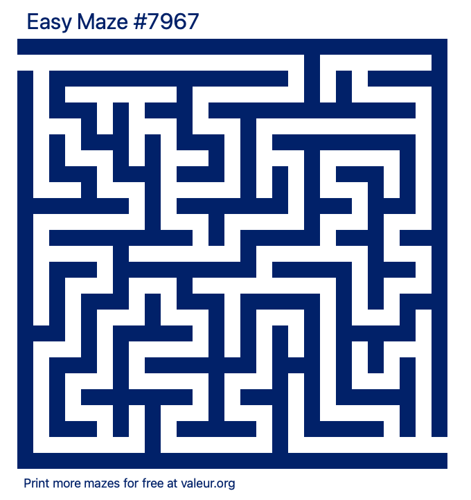 Free Printable Easy Maze number 7967