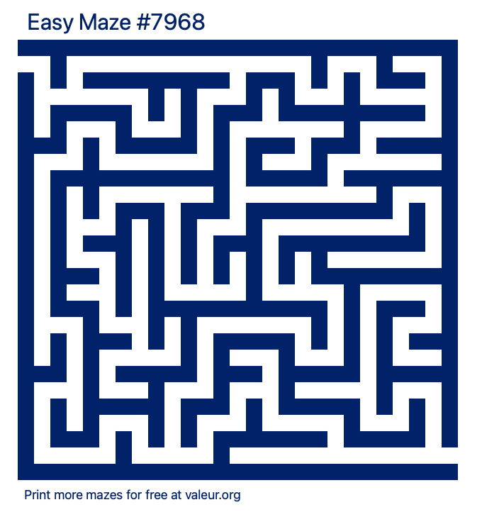 Free Printable Easy Maze number 7968