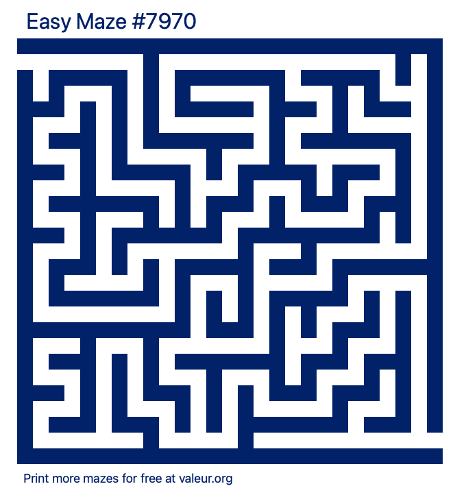 Free Printable Easy Maze number 7970