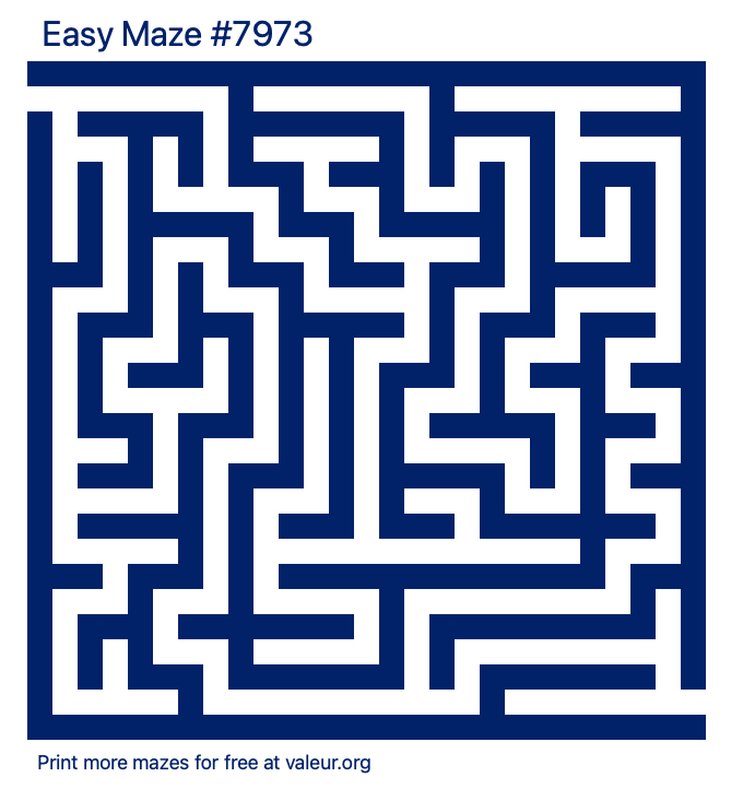 Free Printable Easy Maze number 7973