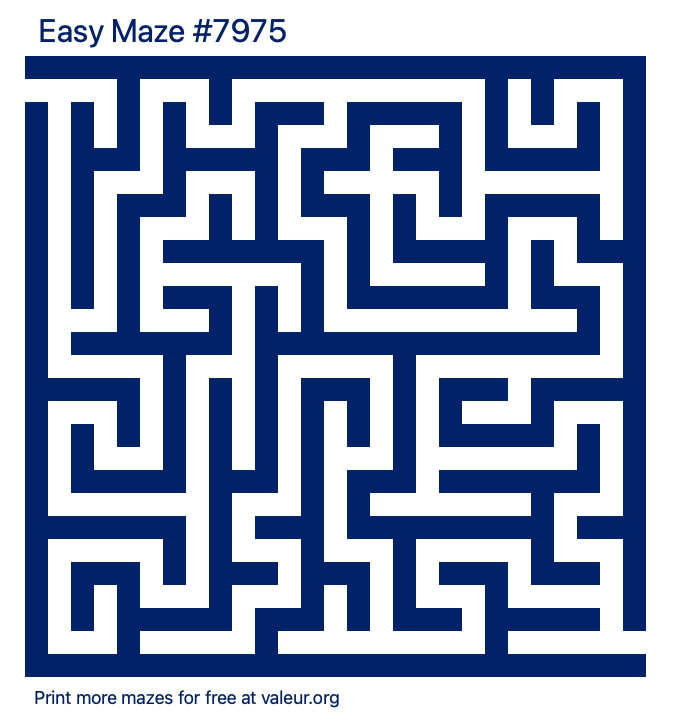 Free Printable Easy Maze number 7975