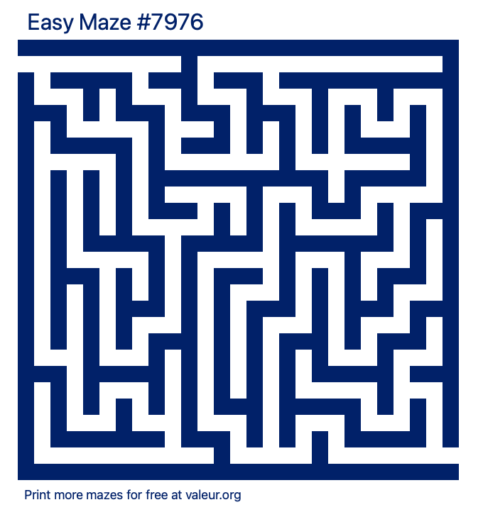 Free Printable Easy Maze number 7976