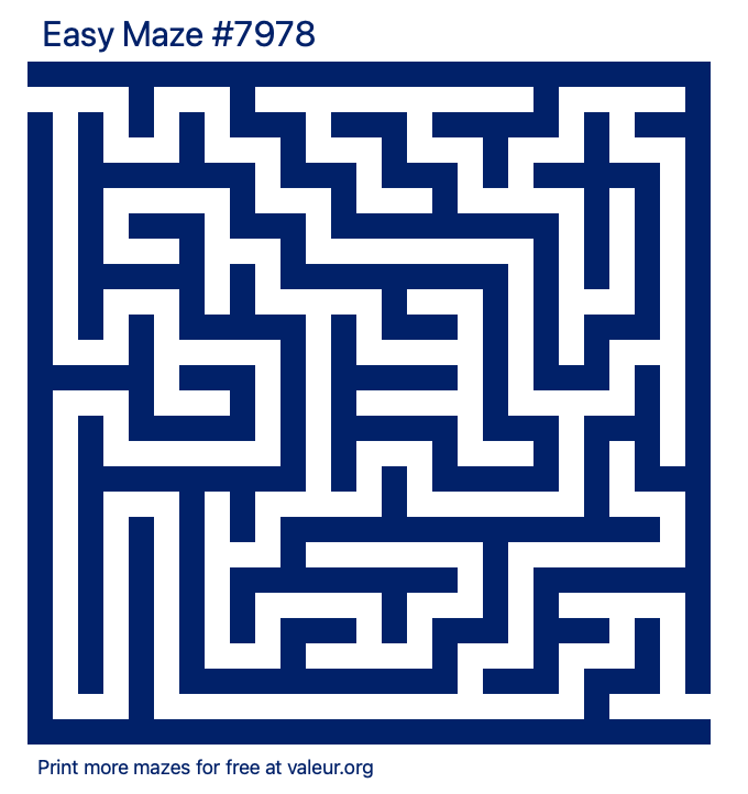 Free Printable Easy Maze number 7978