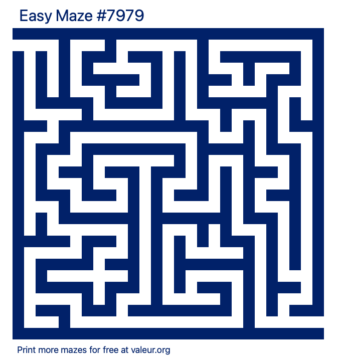 Free Printable Easy Maze number 7979