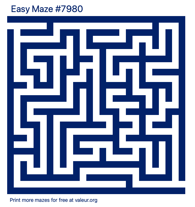 Free Printable Easy Maze number 7980