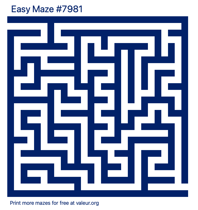 Free Printable Easy Maze number 7981