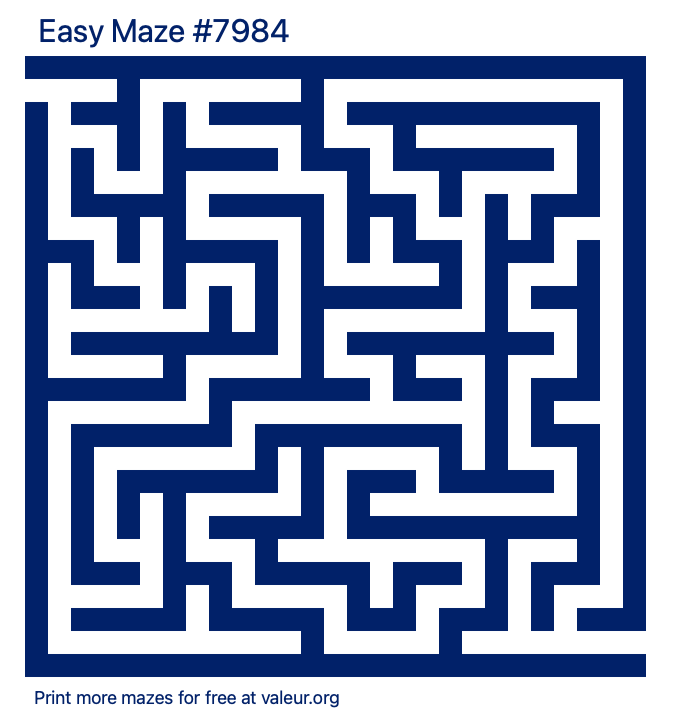 Free Printable Easy Maze number 7984