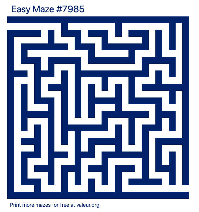 Free Printable Easy Maze number 7985