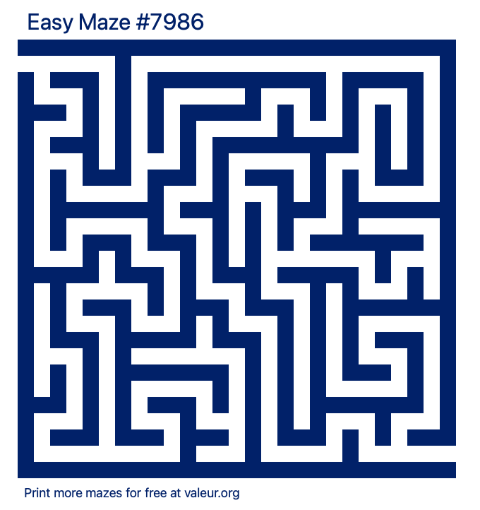 Free Printable Easy Maze number 7986