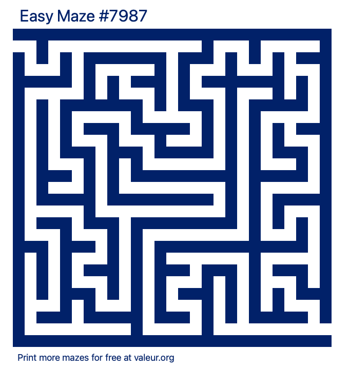 Free Printable Easy Maze number 7987