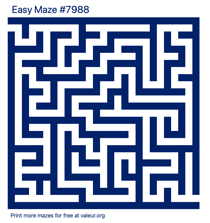 Free Printable Easy Maze number 7988