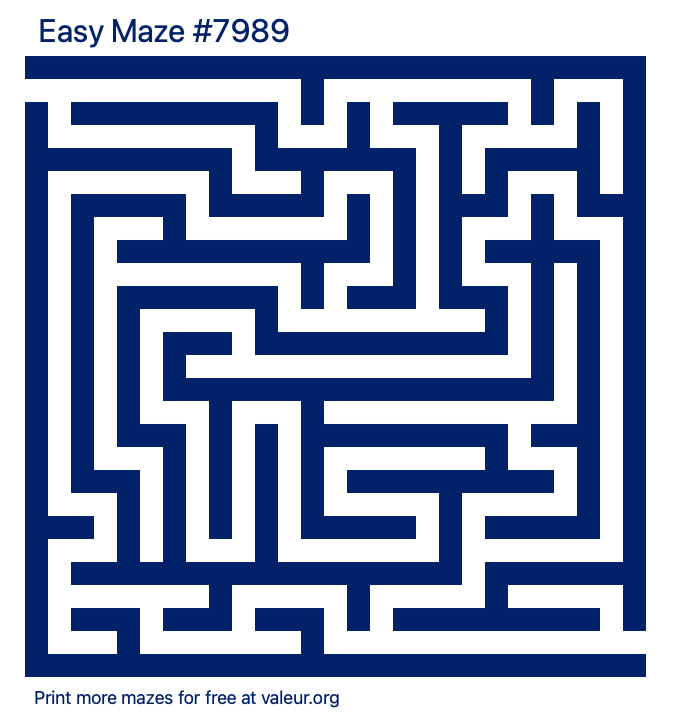 Free Printable Easy Maze number 7989