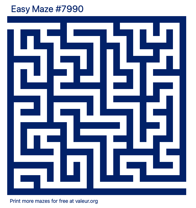 Free Printable Easy Maze number 7990