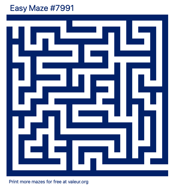 Free Printable Easy Maze number 7991