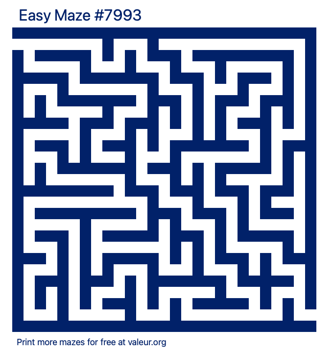 Free Printable Easy Maze number 7993