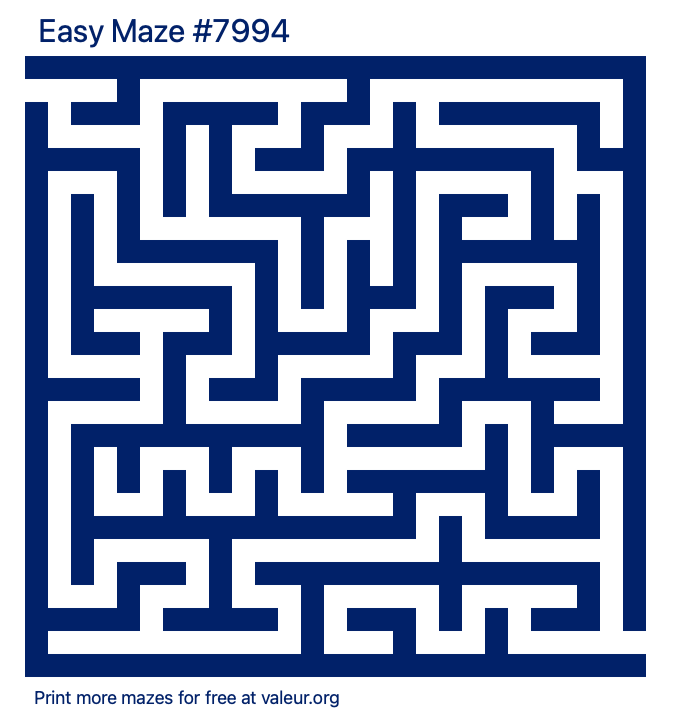 Free Printable Easy Maze number 7994