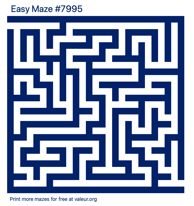 Free Printable Easy Maze number 7995