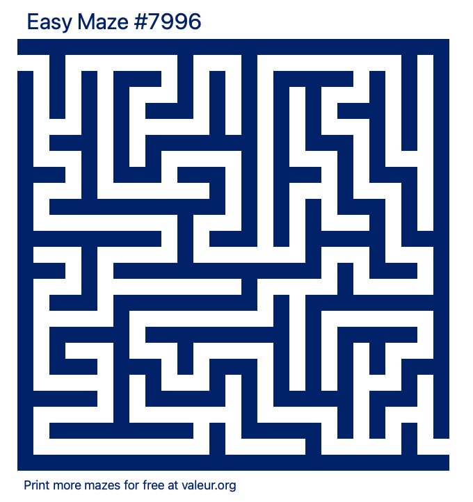 Free Printable Easy Maze number 7996