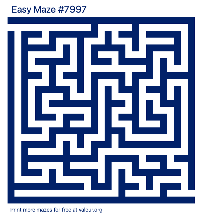 Free Printable Easy Maze number 7997