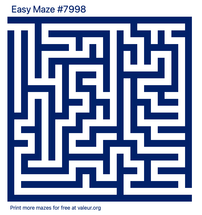 Free Printable Easy Maze number 7998