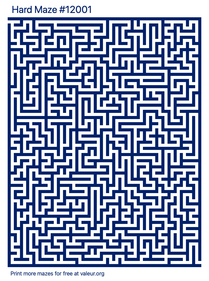 Free Printable Hard Maze with the Answer #12001