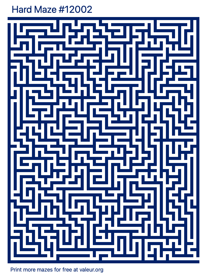 Free Printable Hard Maze number 12002