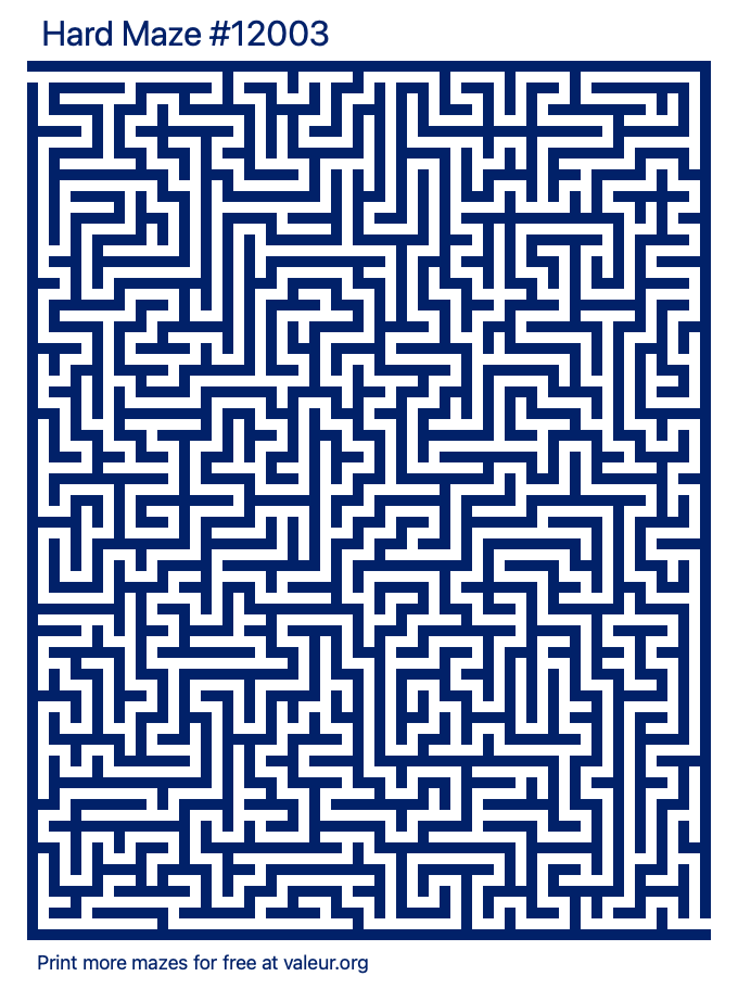Free Printable Hard Maze number 12003