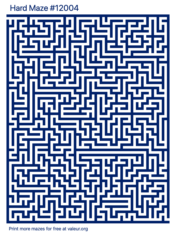 Free Printable Hard Maze number 12004