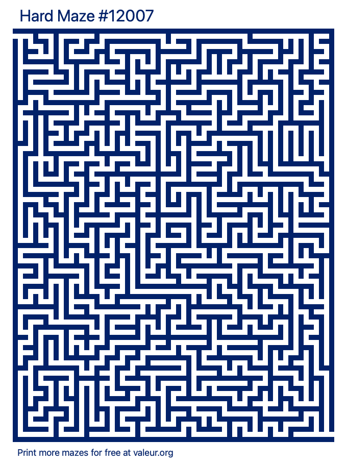Free Printable Hard Maze number 12007