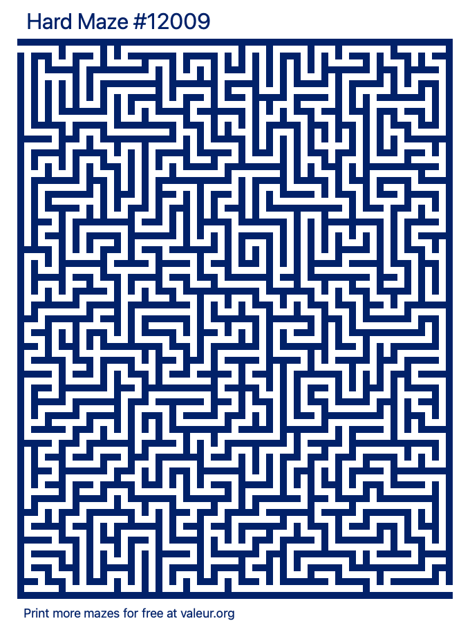 Free Printable Hard Maze number 12009