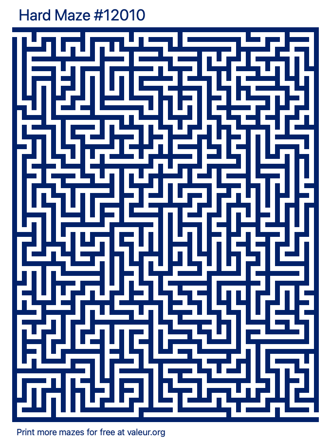 Free Printable Hard Maze number 12010