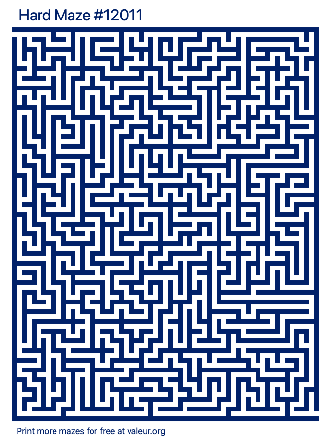 Free Printable Hard Maze number 12011
