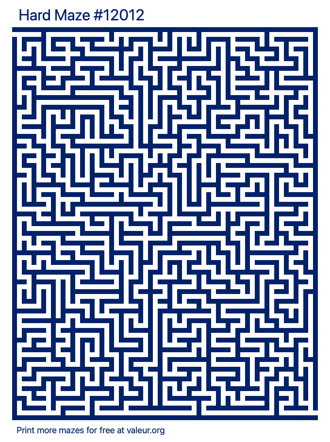 Free Printable Hard Maze number 12012