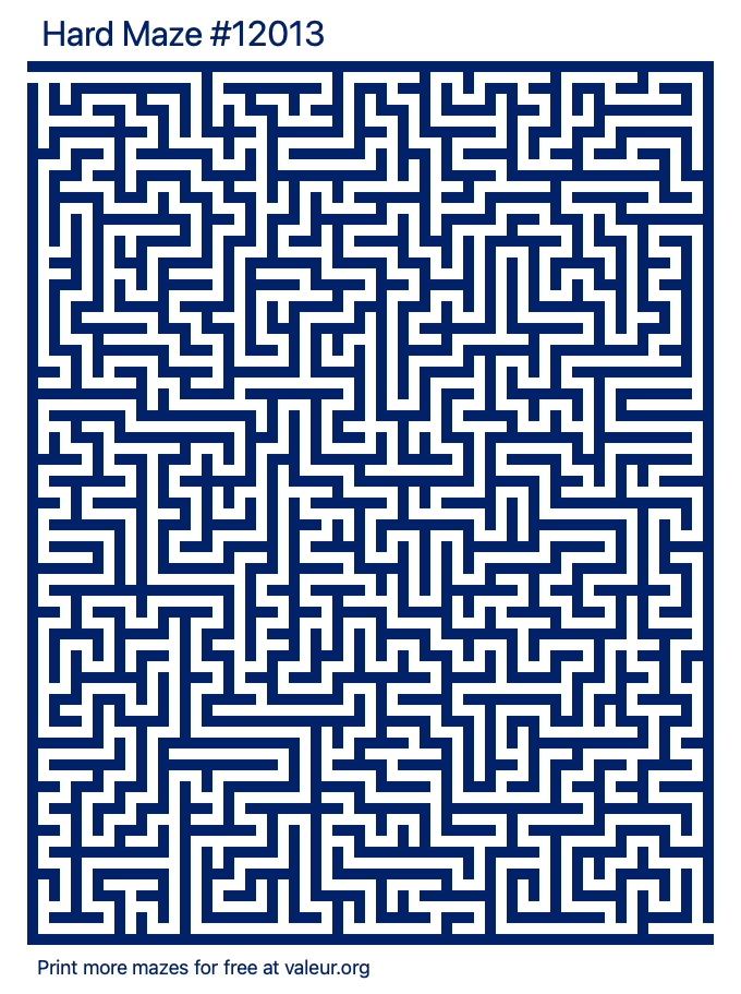 Free Printable Hard Maze number 12013