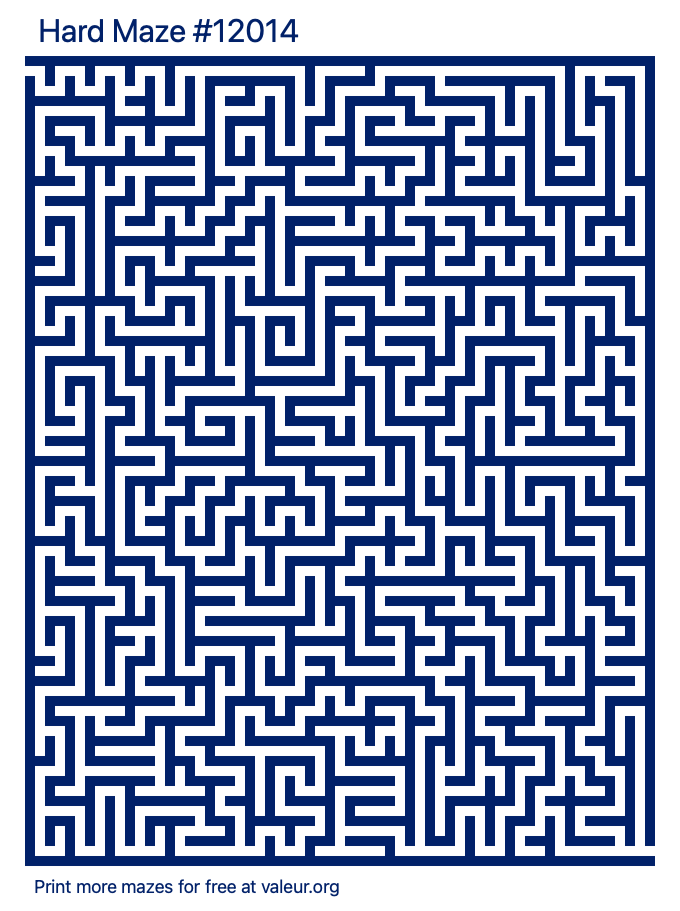 Free Printable Hard Maze number 12014