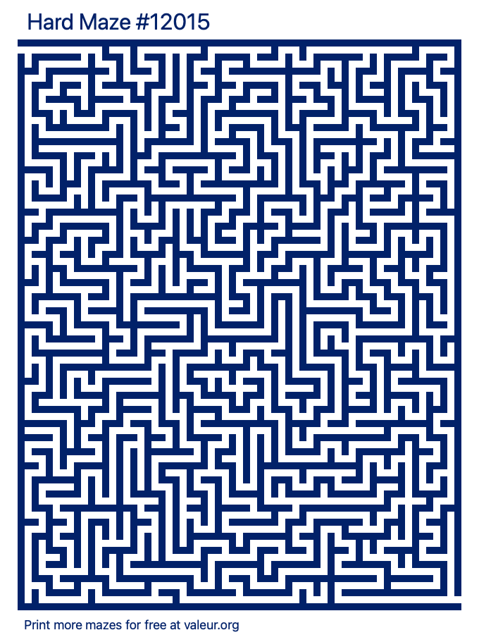 Free Printable Hard Maze number 12015