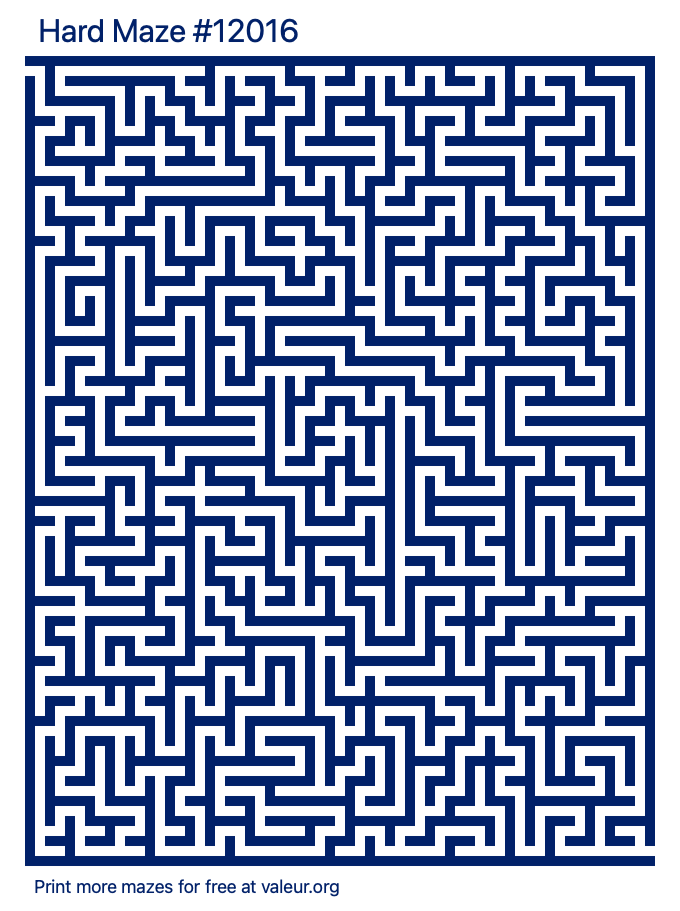 Free Printable Hard Maze number 12016